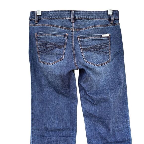 WHBM Slim Jeans Medium Dark Wash Mid Rise Soft Denim Women’s Size 00R 5 Pockets - Picture 6 of 9